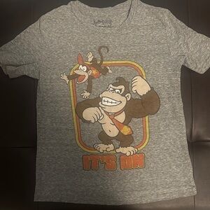 Jump Kids Gray T-Shirt with Cartoon Graphic